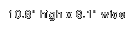 10.8" high x 6.1" wide